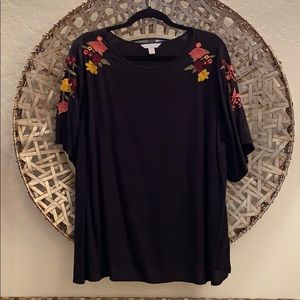Black embroidered blouse